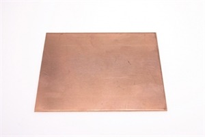 Kobberplade 0,8 mm - 12,5  cm x 10 cm