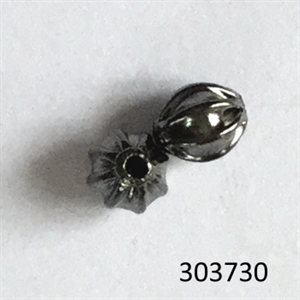 Sølvkugle oxideret rillet 6 mm