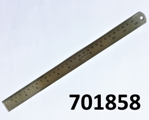 Lineal i stål 30 cm lang, bredde 2.5 cm