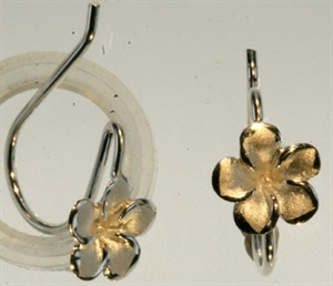 Ørebøjle sølv m.blomst 8 mm, sølv