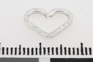 Hjerte Børstet sølv 1,2 mm 12x9 mm