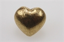 Hjerte buttet børstet sølv fg 14x13 mm