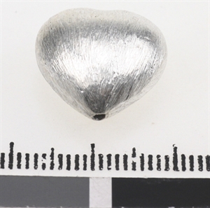 Hjerte sølv børstet 16x16 mm