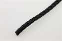 Lædersnøre sort flettet 3 mm