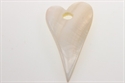 Perlemor hjerte 60 x 30 mm Hvid