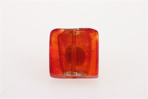 Glaspynt firkant Orangerød