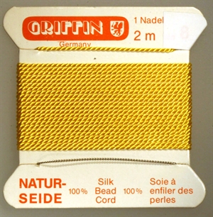 Perlesilke gul no. 6, ca. 0,7 mm